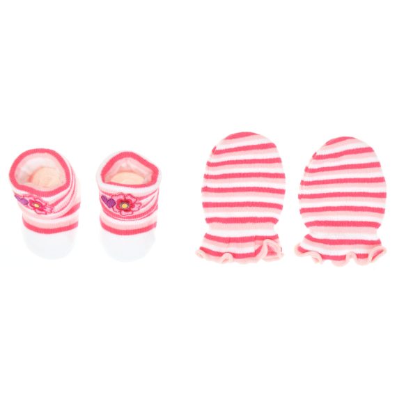 Mix & Max Baby Gift Set One size (Head Icecap+Sock+Hand Cover) Cotton 100% - Flower