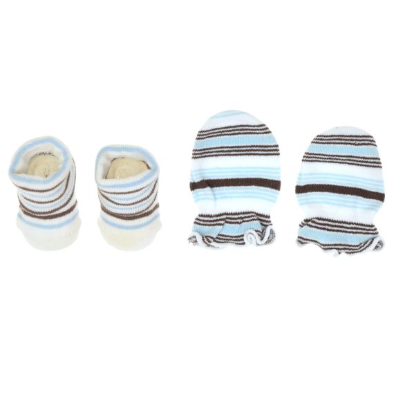 Mix & Max Baby Gift Set One size (Head Icecap+Sock+Hand Cover) Cotton 100% - Strike Navy Grey