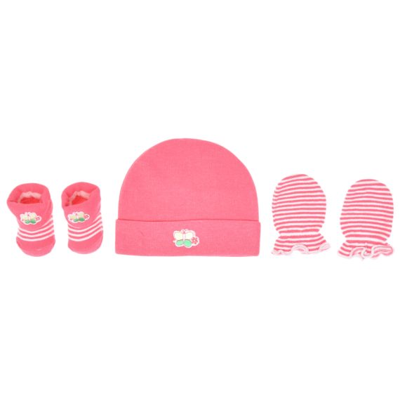 Mix & Max Baby Gift Set One size (Head Icecap+Sock+Hand Cover) Cotton 100% - Butterfly