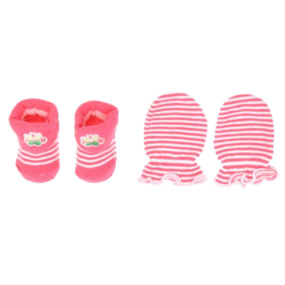 Mix & Max Baby Gift Set One size (Head Icecap+Sock+Hand Cover) Cotton 100% - Butterfly