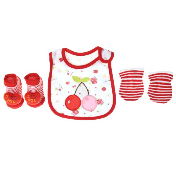 Mix & Max Baby Perfect Gift Set One size (Bib+Sock+Hand Cover) Cotton 100% - Crez
