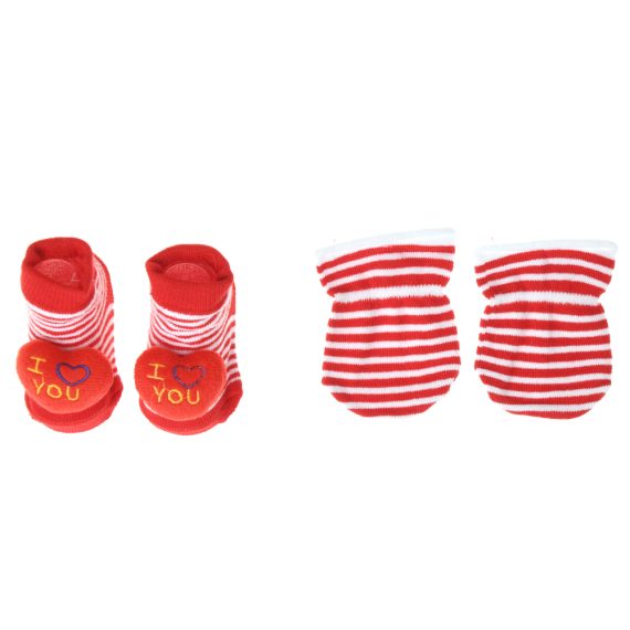 Mix & Max Baby Perfect Gift Set One size (Bib+Sock+Hand Cover) Cotton 100% - Crez