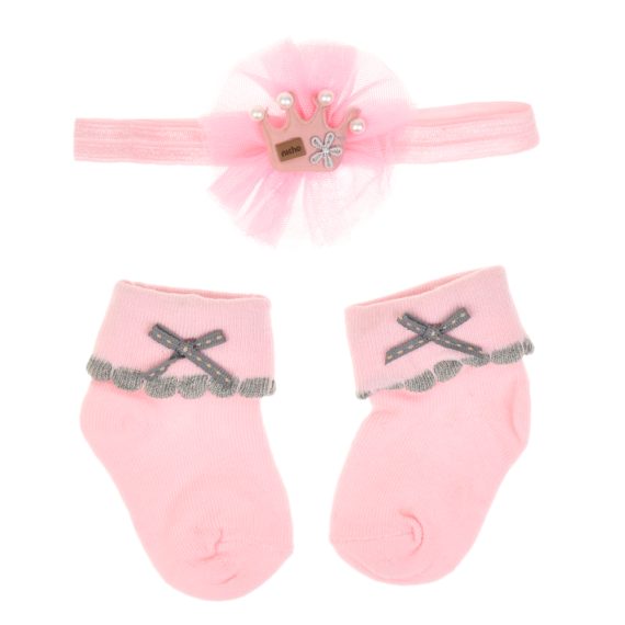 Mix & Max Baby Gift (2 Sets) One size ( Sock + Sortiet Microfiber Headband Elastic Makeup ) - 2 sets