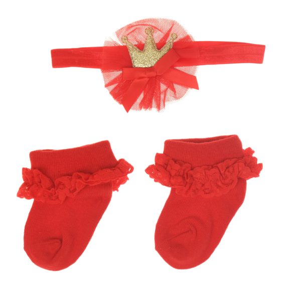 Mix & Max Baby Gift (2 Sets) One size ( Sock + Sortiet Microfiber Headband Elastic Makeup ) - 2 sets