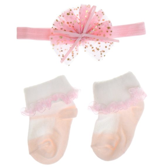 Mix & Max Baby Gift (2 Sets) One size ( Sock + Sortiet Microfiber Headband Elastic Makeup ) - 2 sets