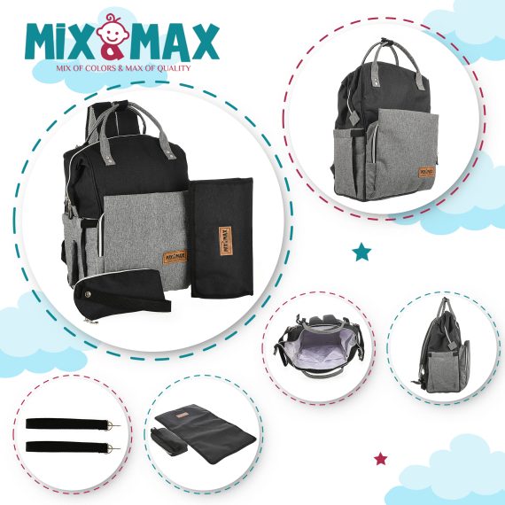 Mix & Max Diaper Backpack bag waterproof multifunction SET 4 in 1 #2201