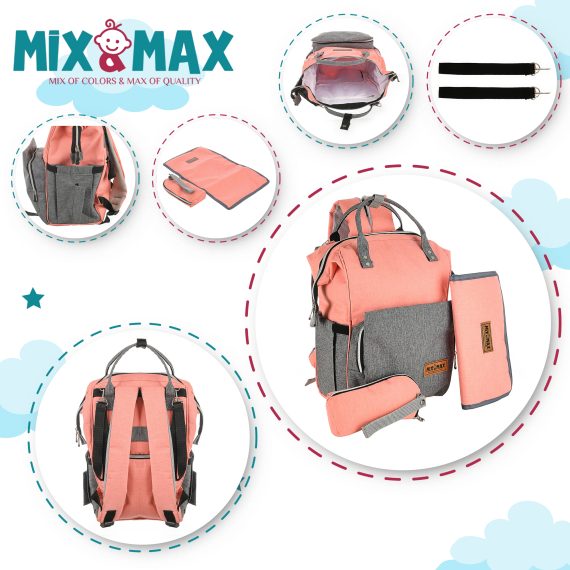 Mix & Max Diaper Backpack bag waterproof multifunction SET 4 in 1 #2203