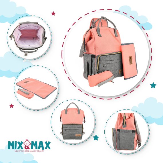 Mix & Max Diaper Backpack bag waterproof multifunction SET 4 in 1 #2206