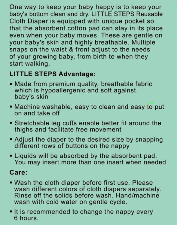 Mix & Max Reusable Baby Washable Cloth Diapers with Adjustable Snap Buttons - Multi Color