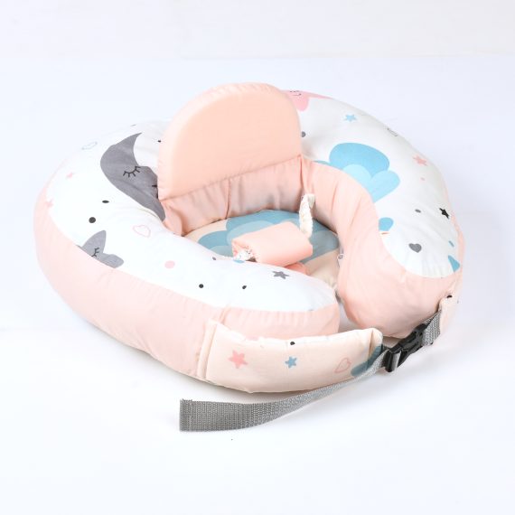 Mix &Max Multi use 2-in-1 Maternity Pillow + Baby sitting help Pillow Cotton 100% # 481