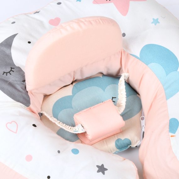 Mix &Max Multi use 2-in-1 Maternity Pillow + Baby sitting help Pillow Cotton 100% # 481